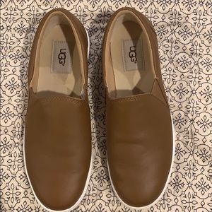 Ugg leather slide ons.